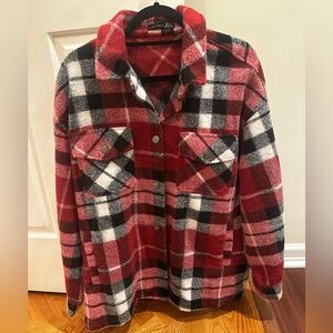 Black Tape Red and Black Flannel Jacket size X (XL)